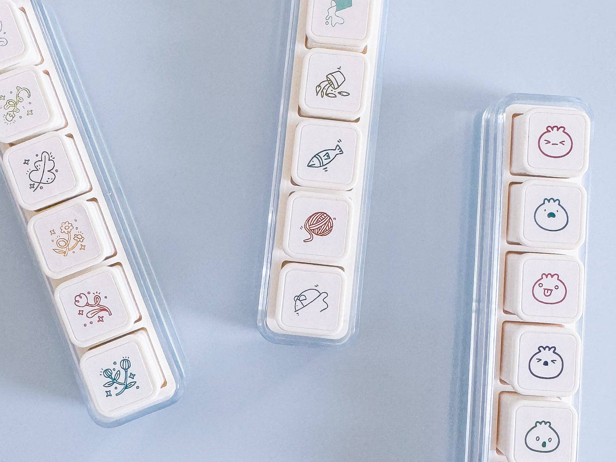 Cat Button Stamps
