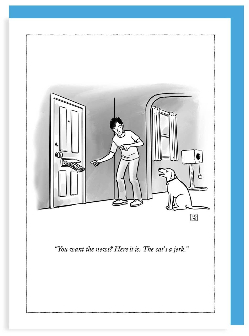 Cat's A Jerk - New Yorker Cartoon Card - NYC385