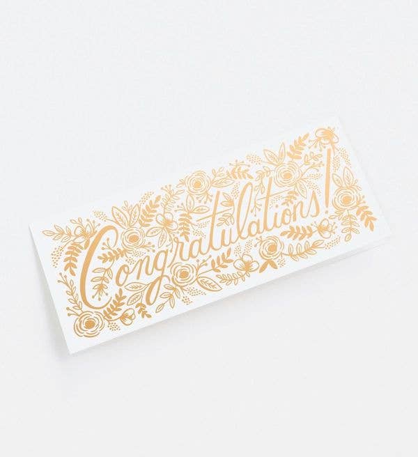 Champagne Floral Congrats No. 10 Card
