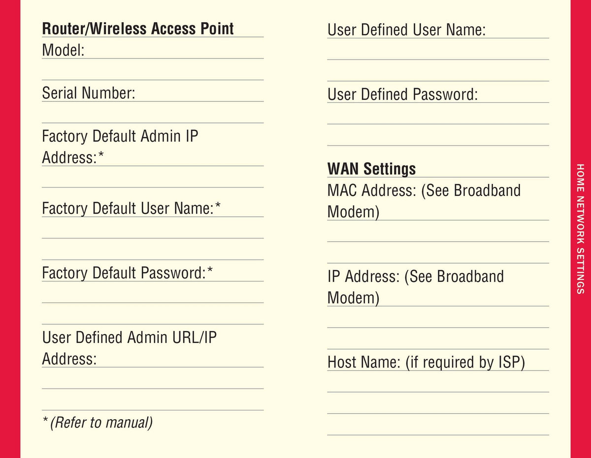 Large Print Internet Address & Password Logbook