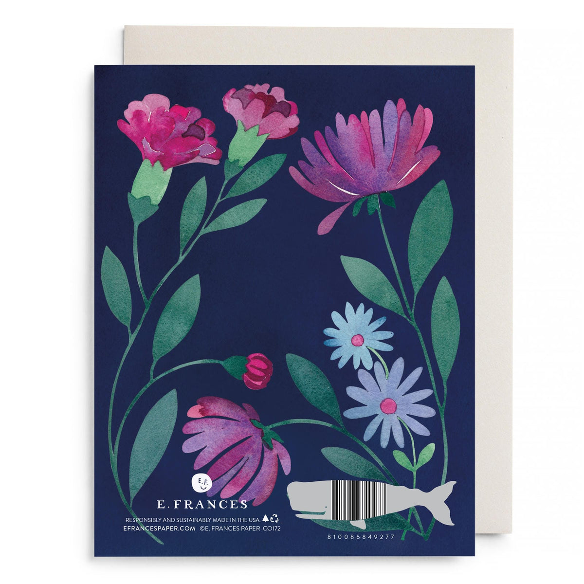 Purple Floral Thinking of You by E. Frances Paper, back