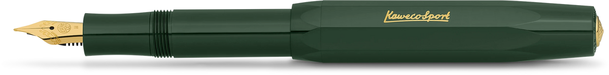 Kaweco Classic Sport fountain pen in green with gold-trim accents