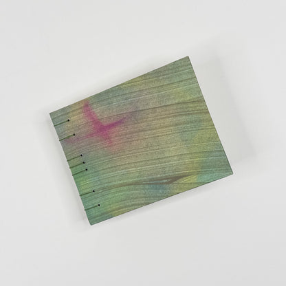 Coptic Stitch Handmade Book - Green & Pink