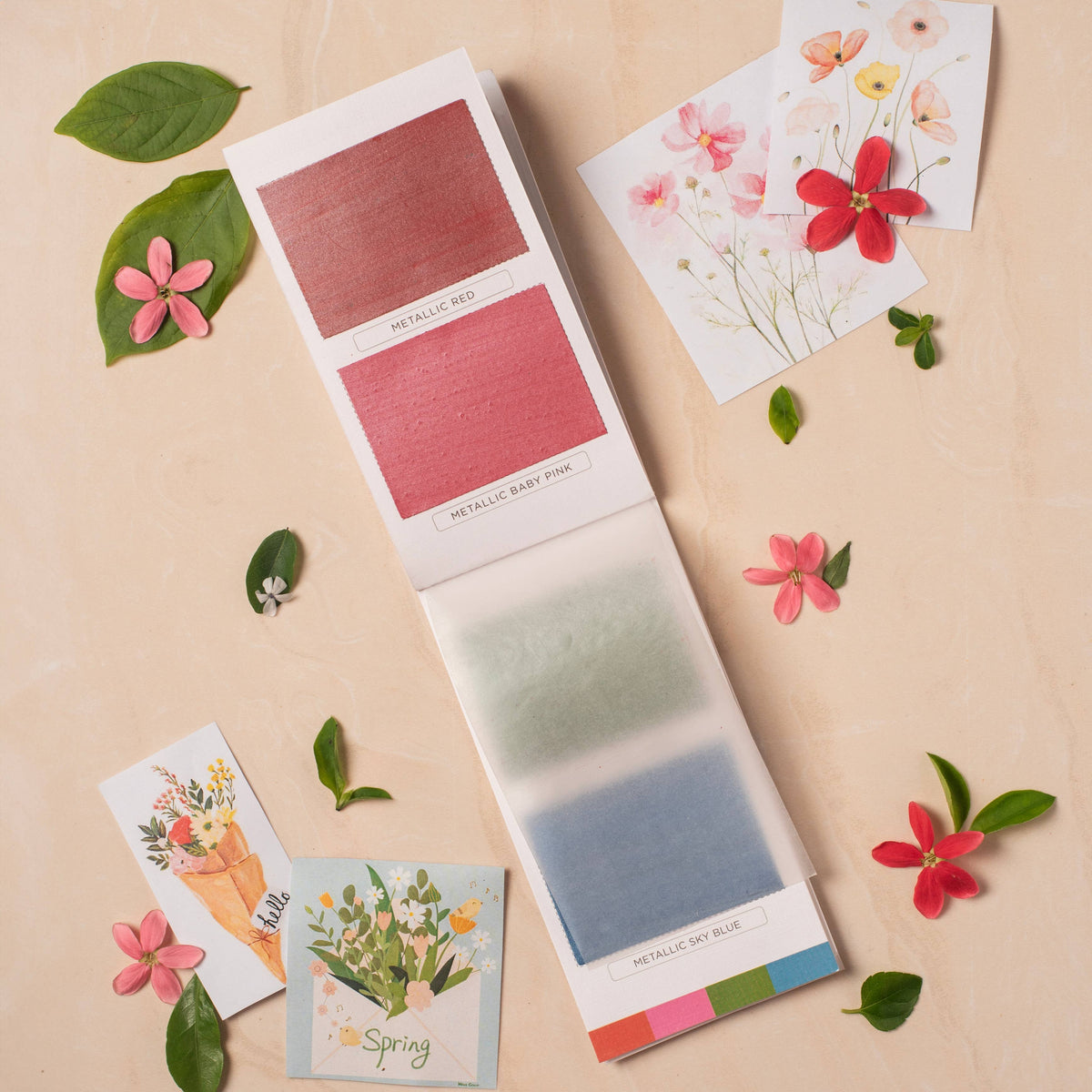 Spring Colorsheets - 16 Handmade Watercolors