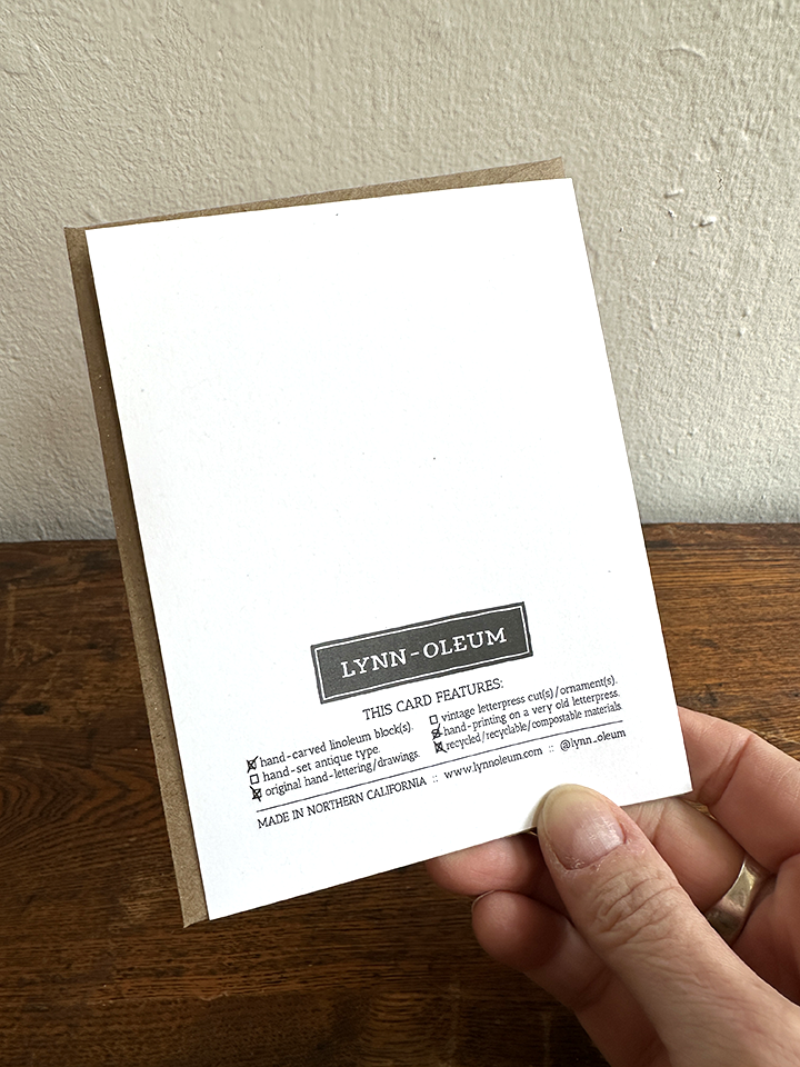 Bear Birthday LETTERPRESS CARD