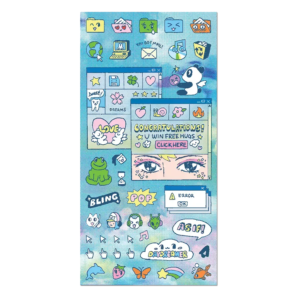 Digital Dreams Sheet — Mini-Sticker Stationery Sheet