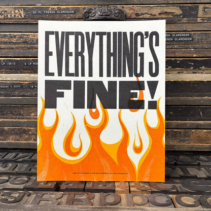 Everything's Fine Letterpress Print
