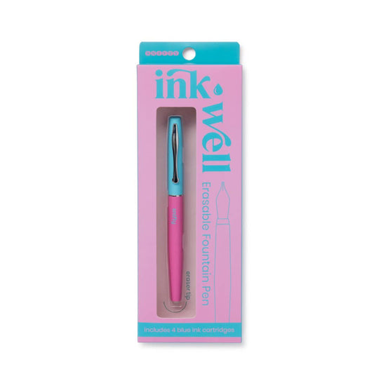 PINK/BLUE - INK WELL ERASABLE FOUNTAIN PEN