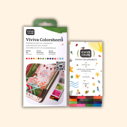 Spring Colorsheets - 16 Handmade Watercolors