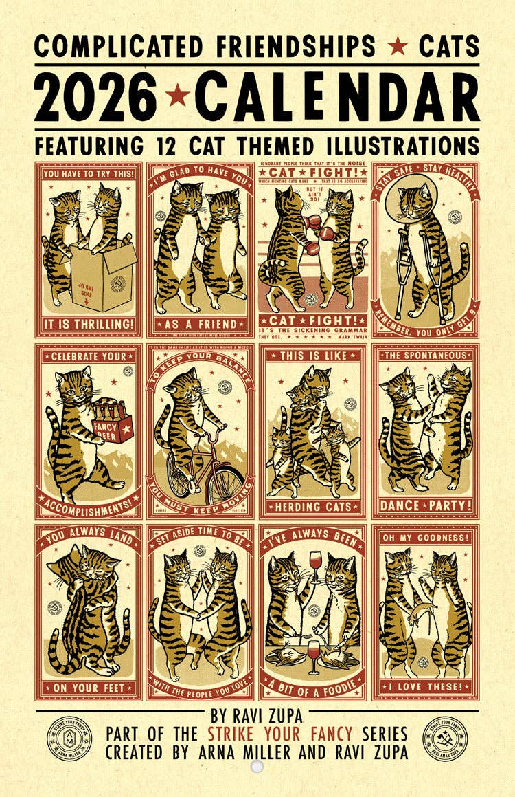 Complicated Friendships Cat 2026 Calendar: 8.5x11