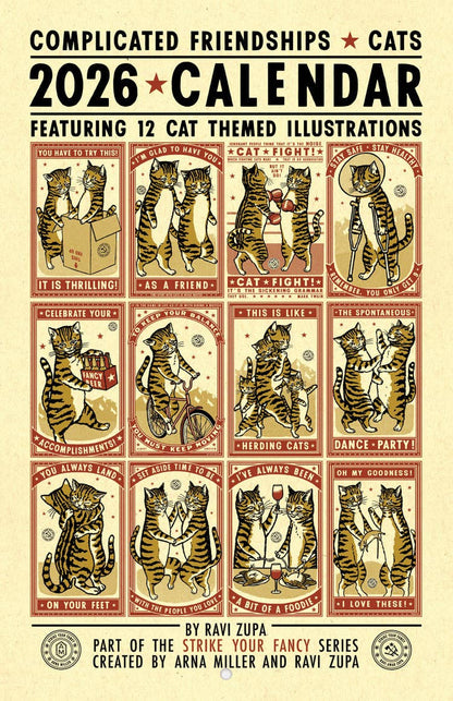 Complicated Friendships Cat 2026 Calendar: 8.5x11