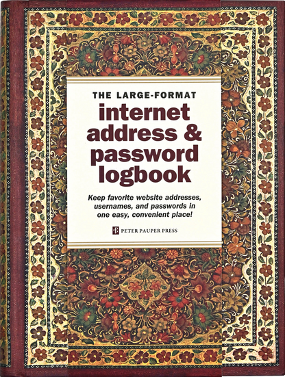Gilded Floral Large-Format Internet Address & Password Logbook