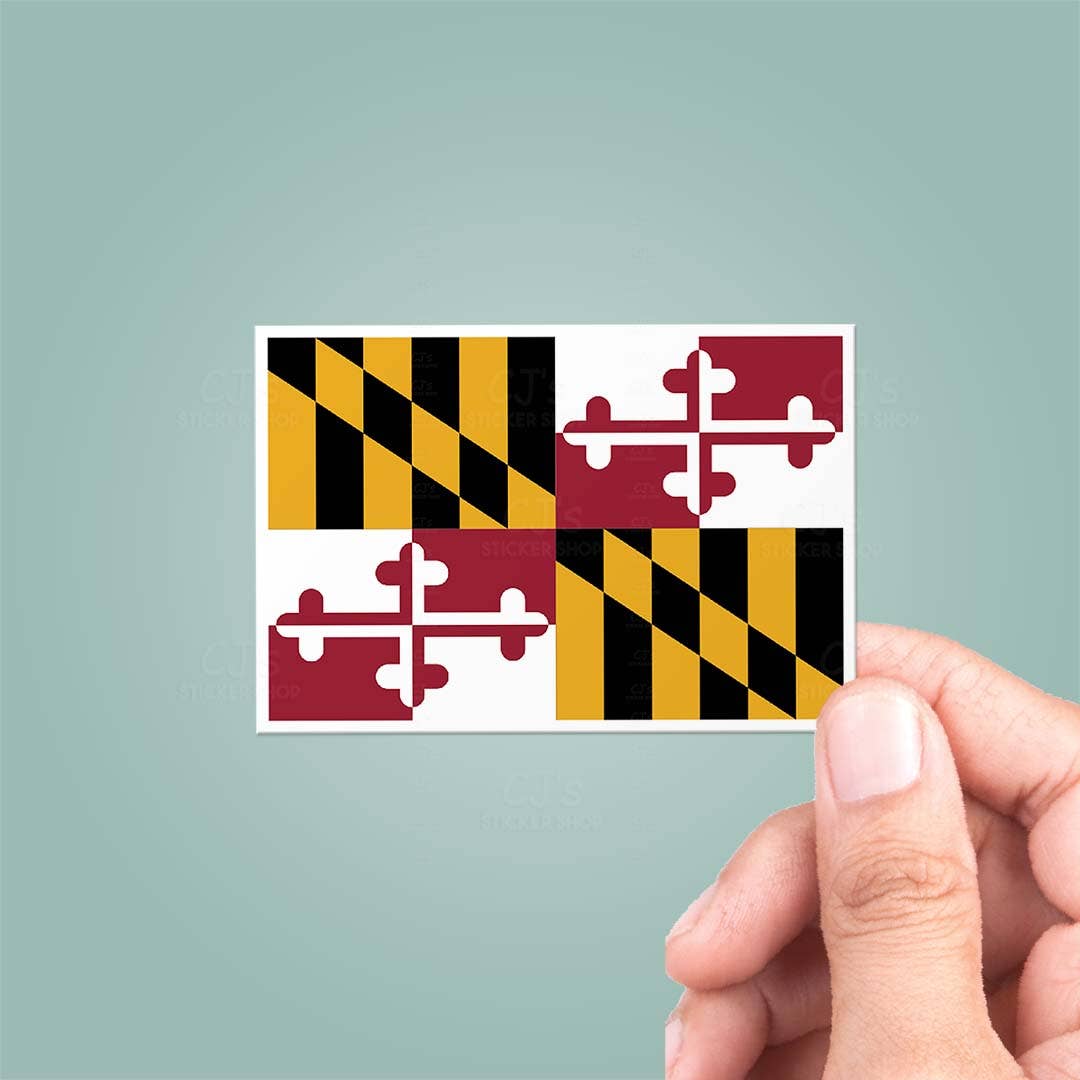 Maryland MD State Flag Sticker Vinyl Decal: 3"
