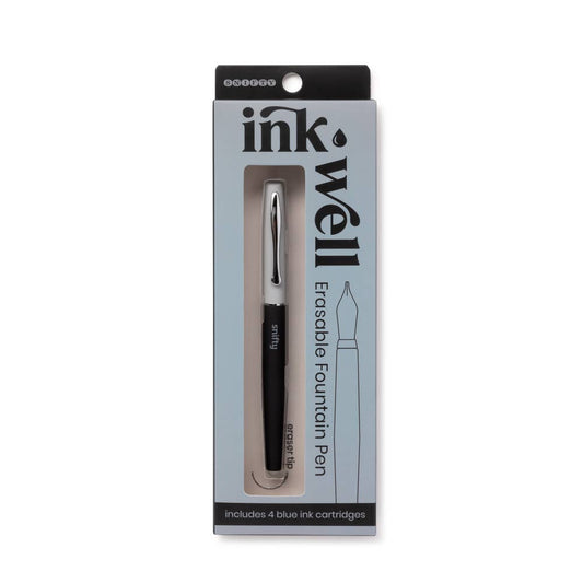 BLACK/GRAY - INK WELL ERASABLE FOUNTAIN PEN - BLACK/GRAY