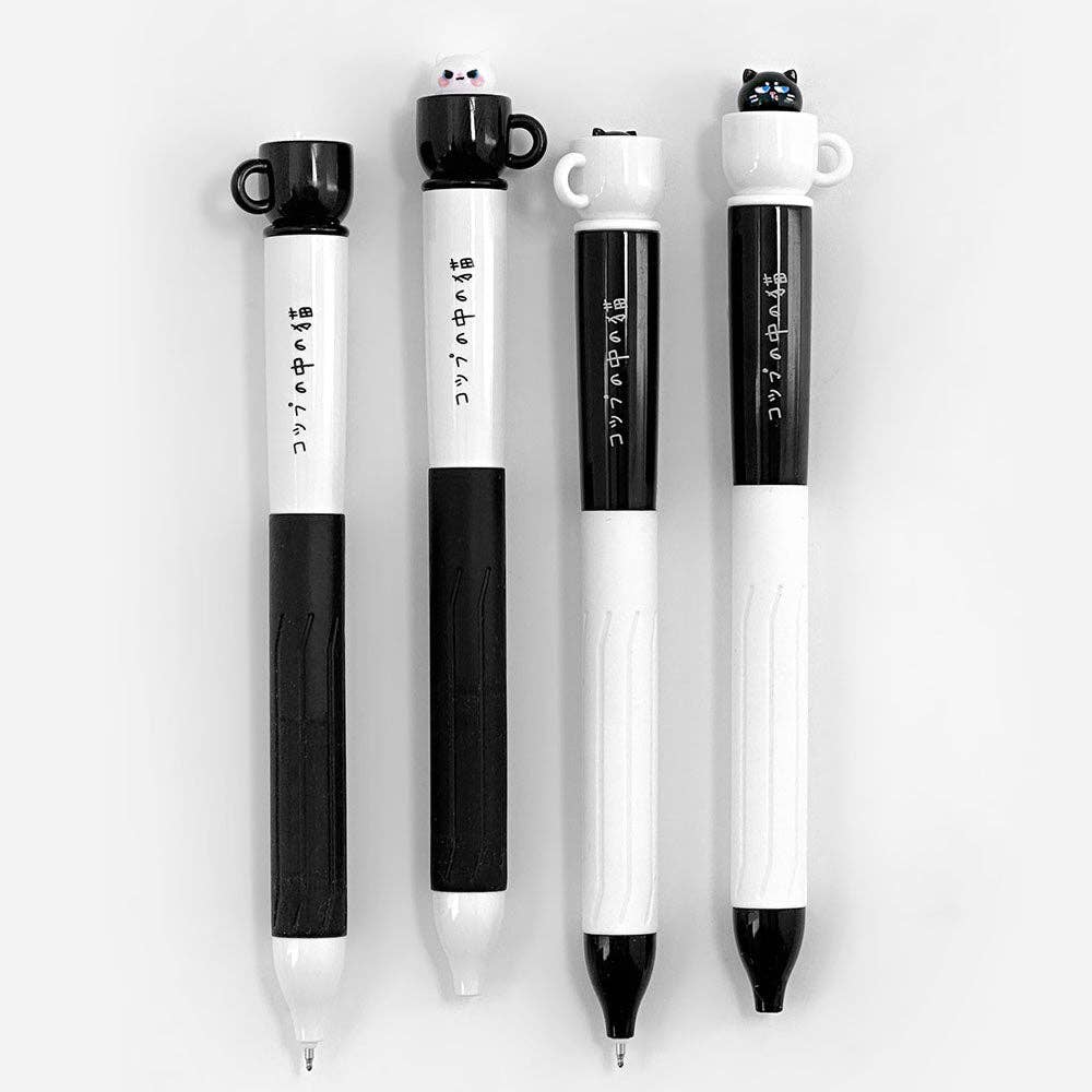 Spinning Cat Teacup Gel Pen, 0.5mm