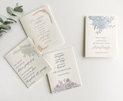 Sympathy Letterpress Card with Anonymous Literary Quote