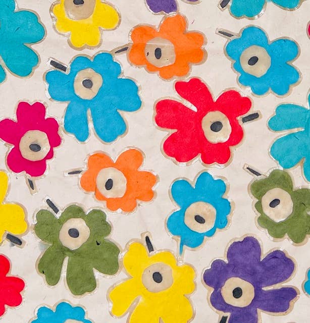 20x30 Batik Blooms, 5 options: Multi-Colored