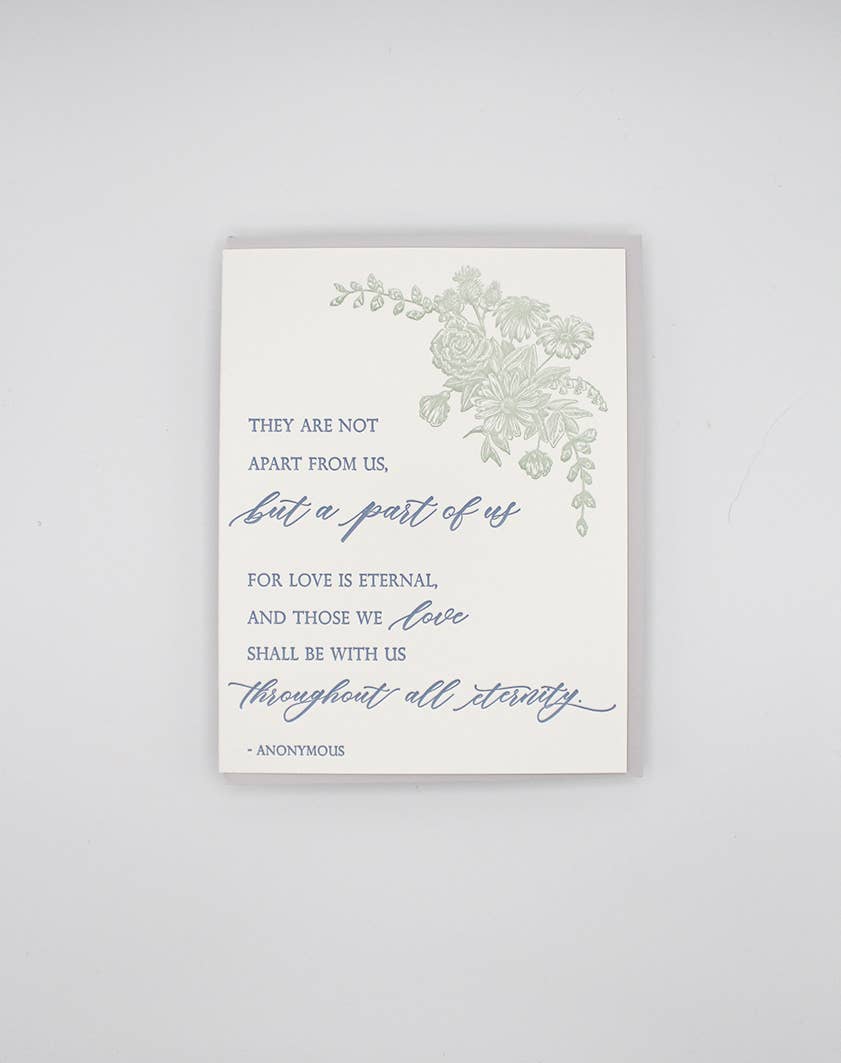 Sympathy Letterpress Card with Anonymous Literary Quote