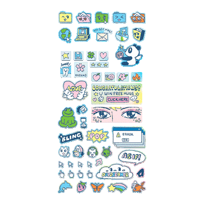 Digital Dreams Sheet — Mini-Sticker Stationery Sheet