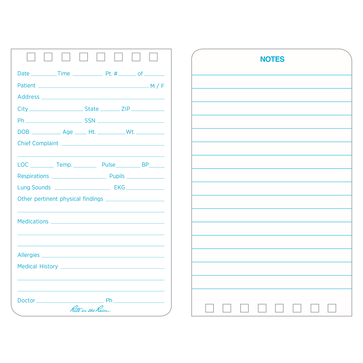 Rite in the Rain EMS Top Spiral Notebook, 3" x 5", Yellow