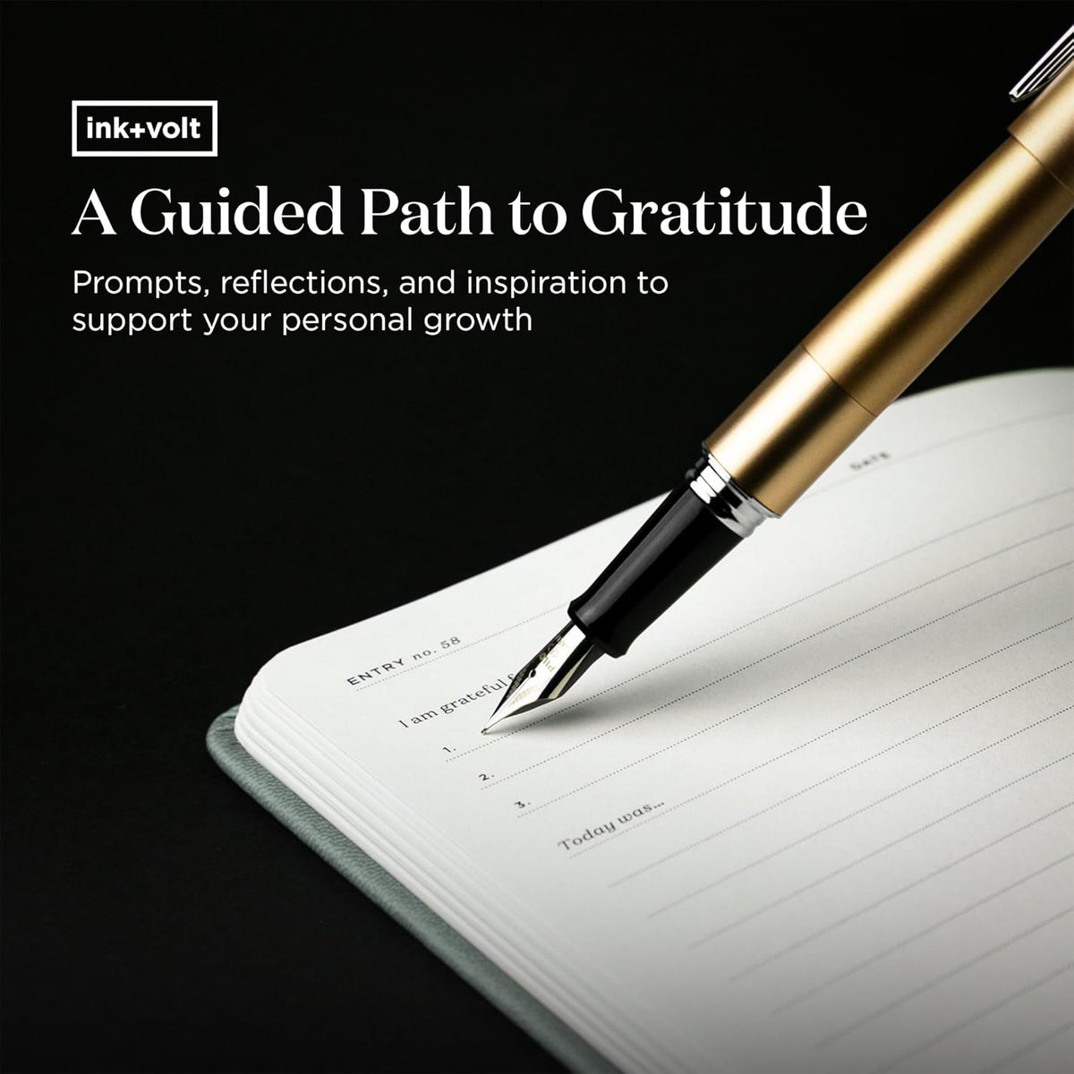 Ink+Volt Daily Gratitude Journal with Inspirational Quotes