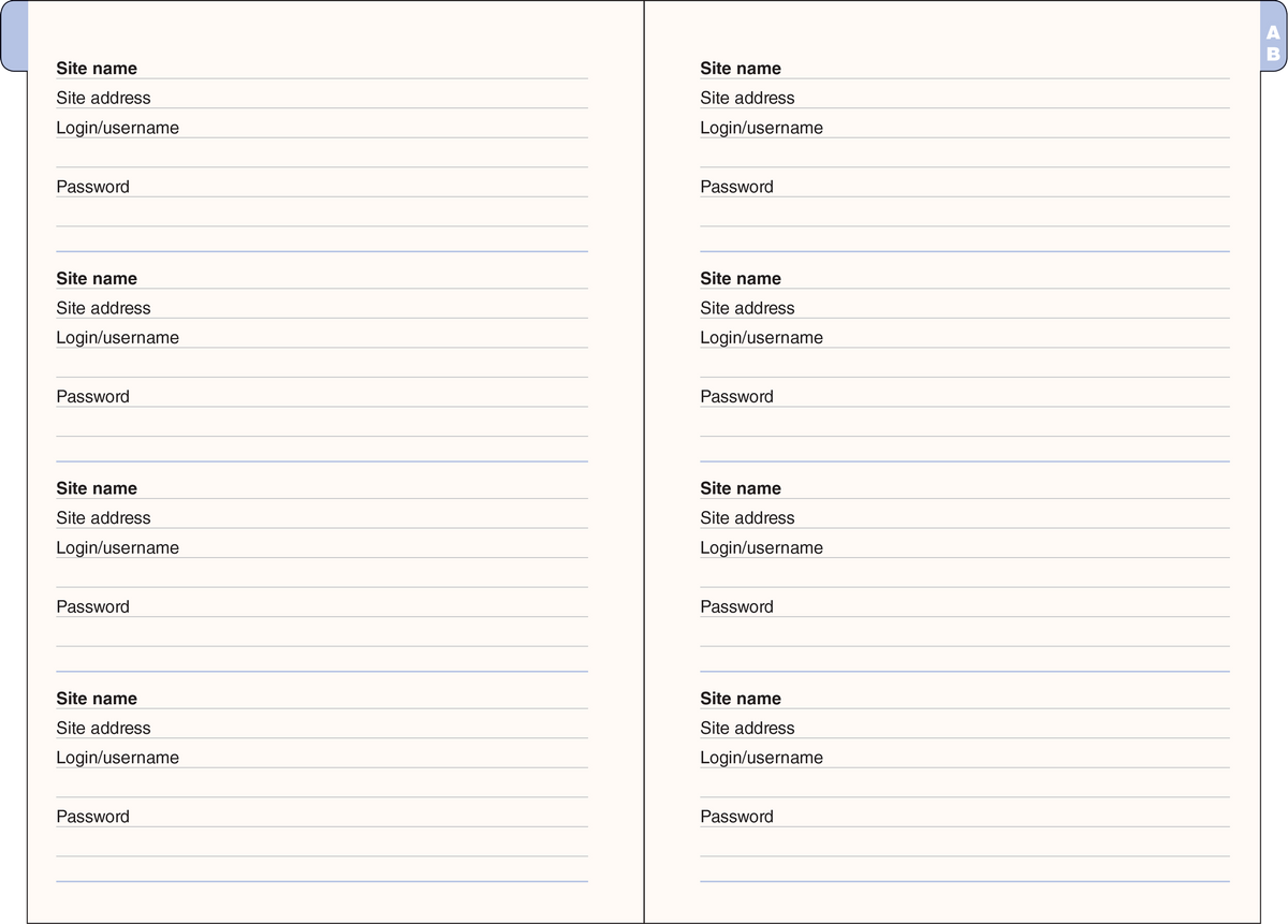 Wildflower Garden Large Internet Address & Password Logbook, detail