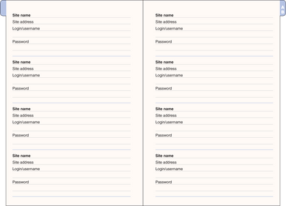 Wildflower Garden Large Internet Address & Password Logbook, detail