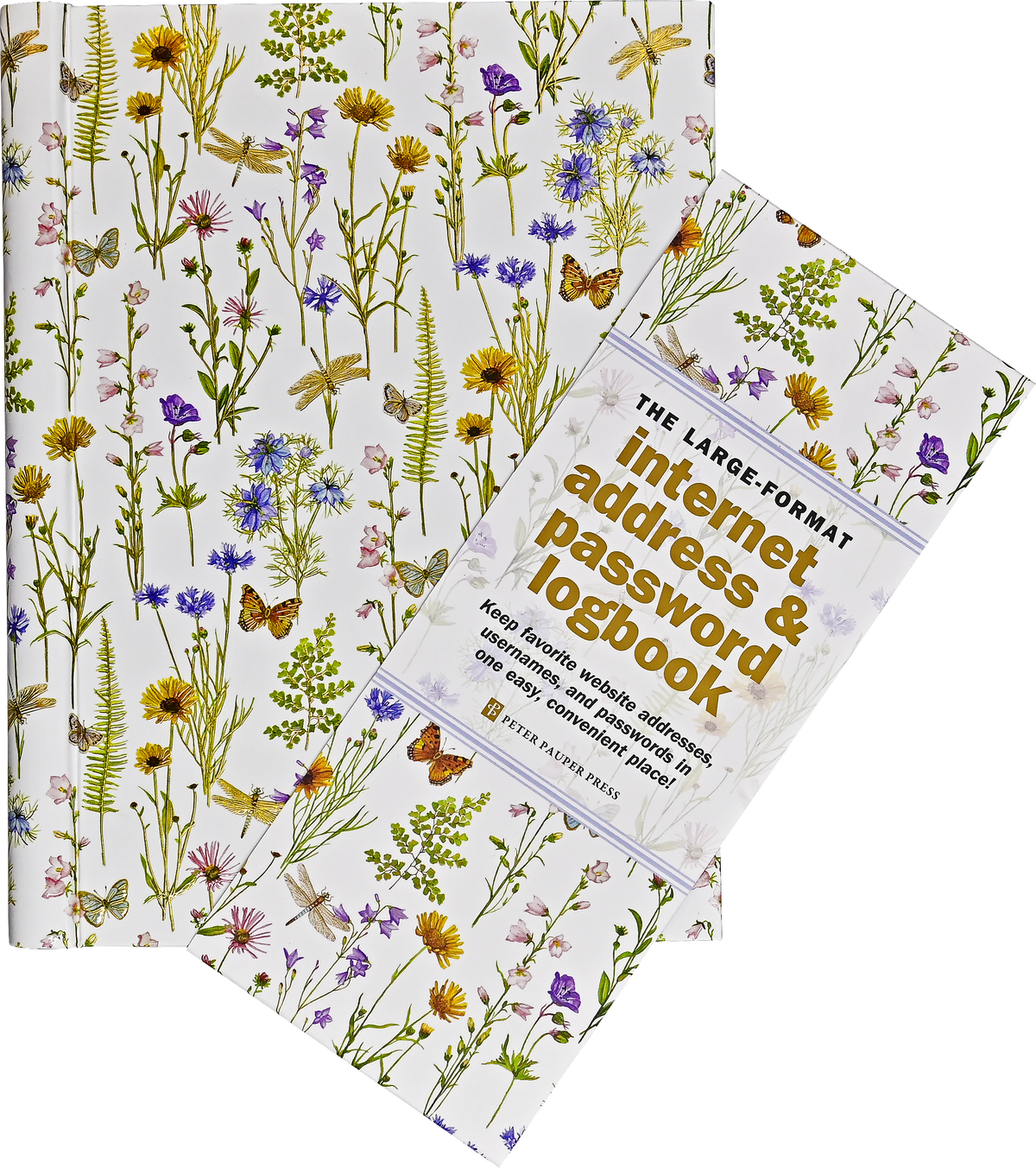 Wildflower Garden Large Internet Address & Password Logbook, detail