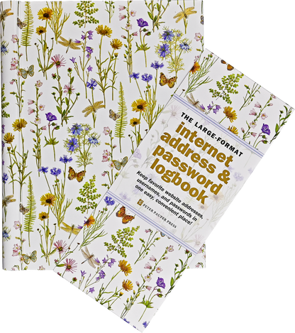Wildflower Garden Large Internet Address & Password Logbook, detail