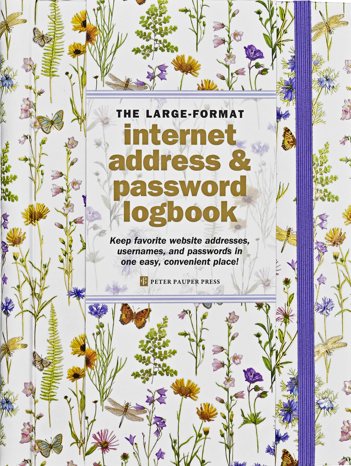 Wildflower Garden Large Internet Address & Password Logbook, front