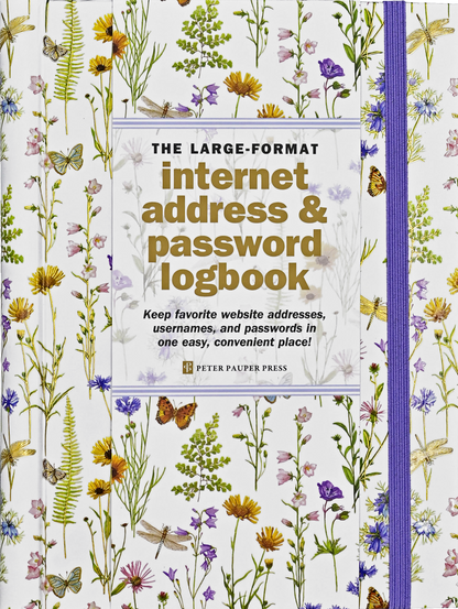 Wildflower Garden Large Internet Address & Password Logbook, front