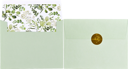 Eucalyptus Premium Thank You Note Cards, detail