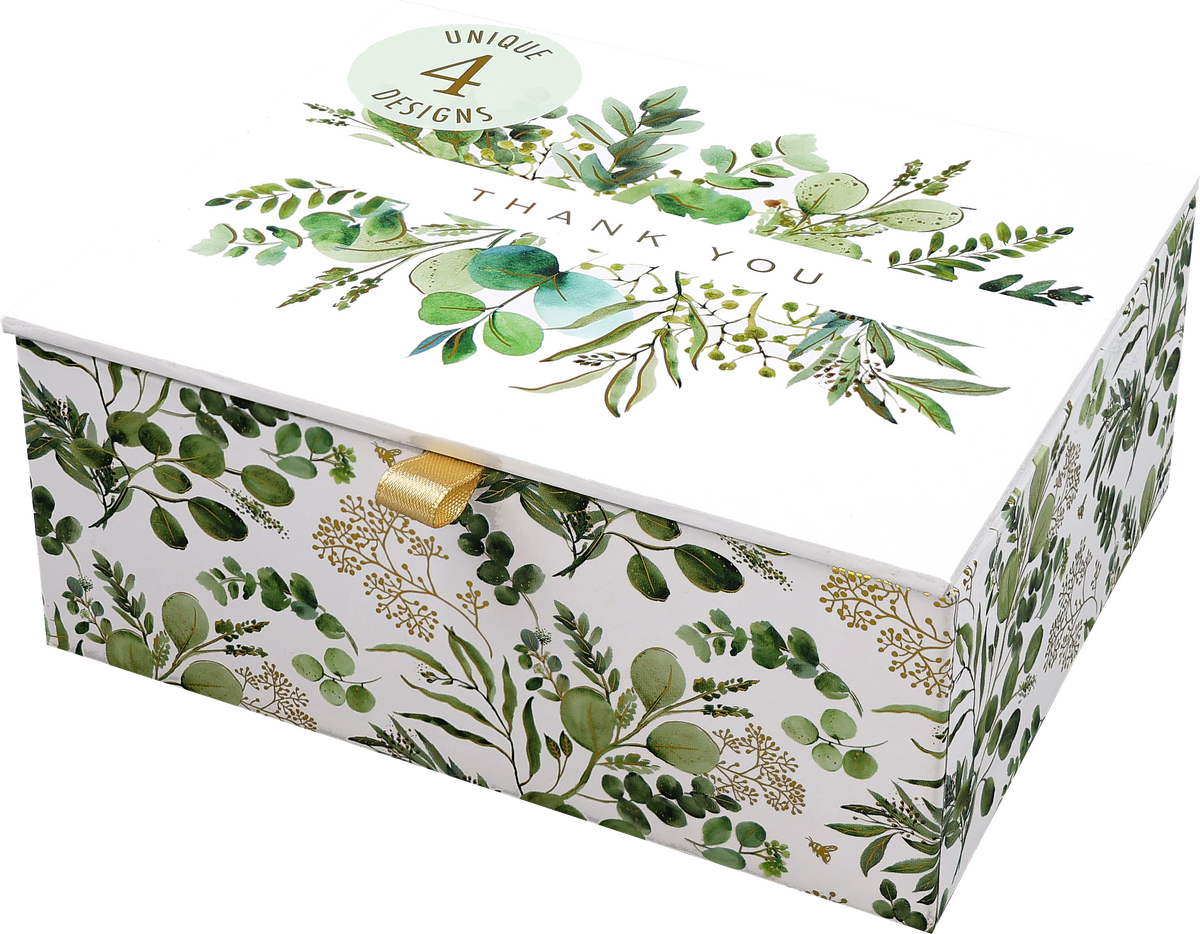 Eucalyptus Premium Thank You Note Cards, detail
