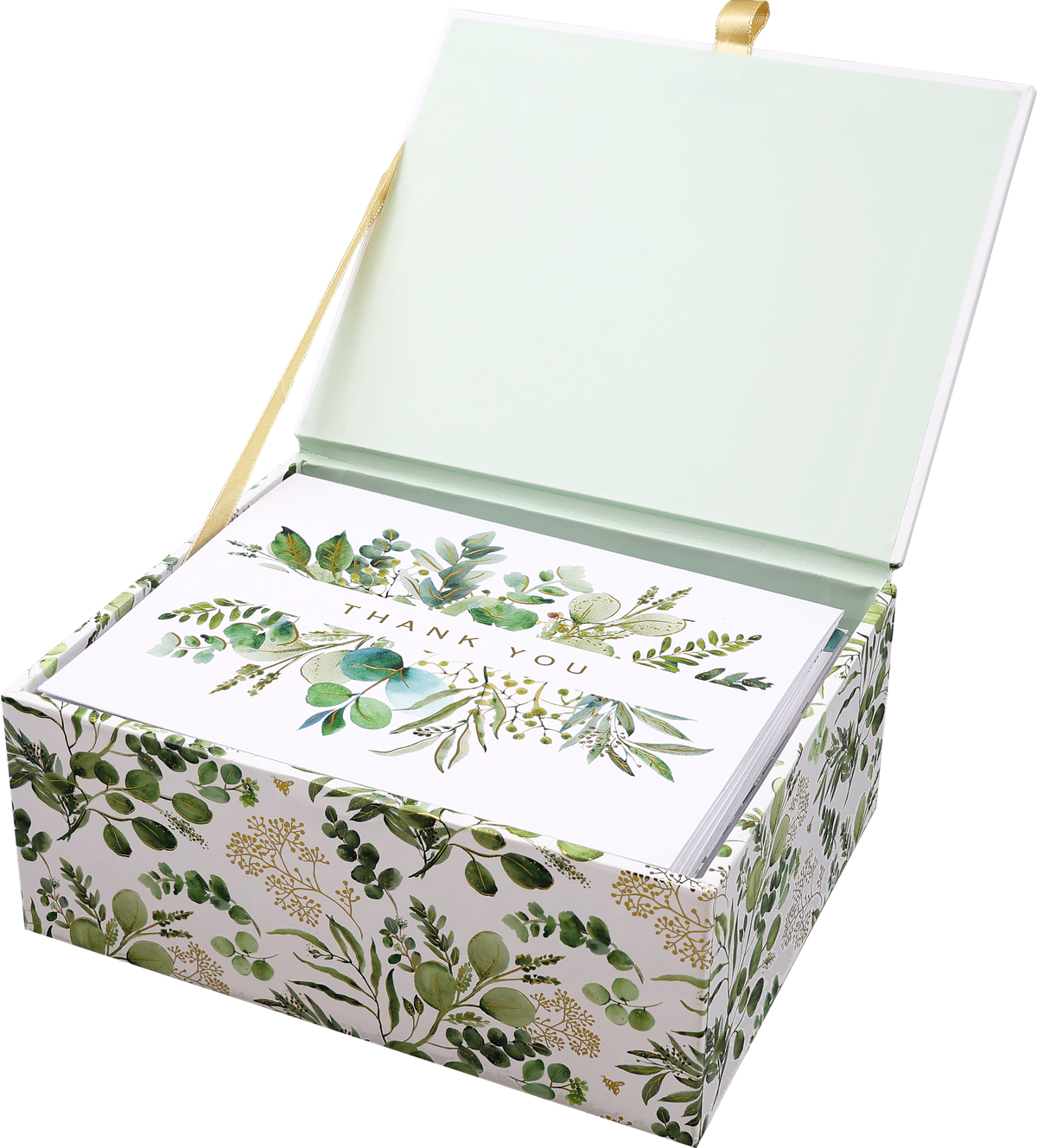 Eucalyptus Premium Thank You Note Cards, detail