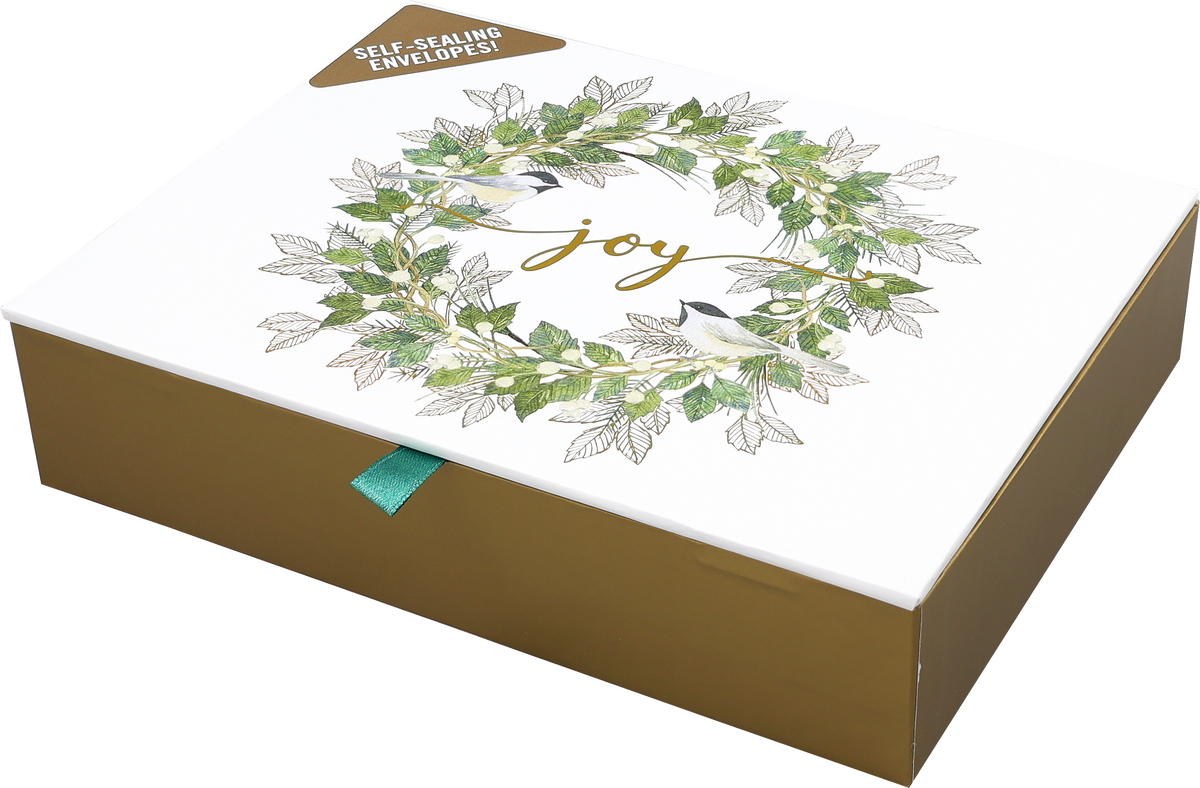 Wreath of Joy Deluxe Boxed Holiday Cards, detail