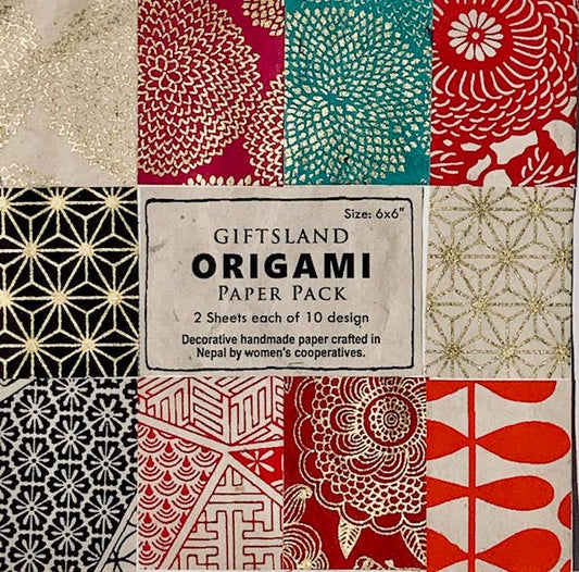 Silkscreen Origami Paper, Set of 6