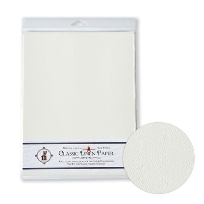 Classic Linen Stationery Paper, 8.5 x 11, 20 Sheets, Brilliant White or Natural