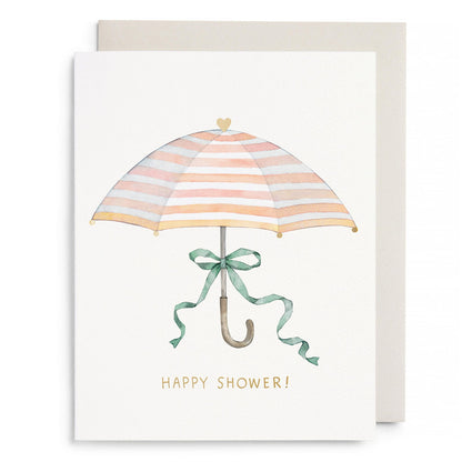 Umbrella Shower Card by E. Frances Paper, front