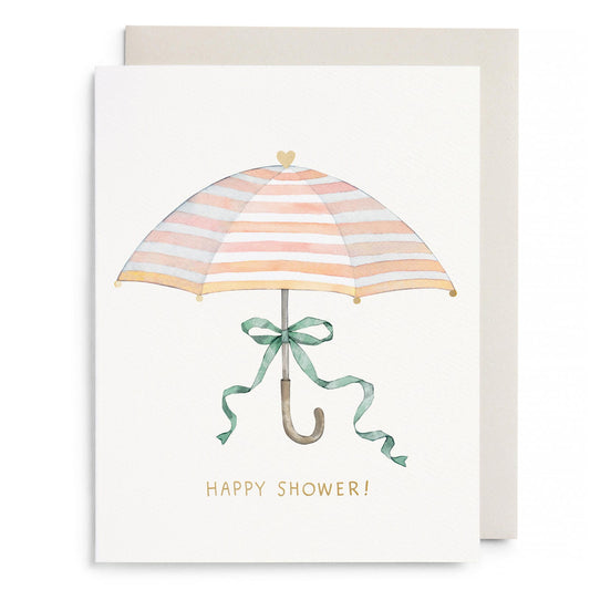 Umbrella Shower Card by E. Frances Paper, front