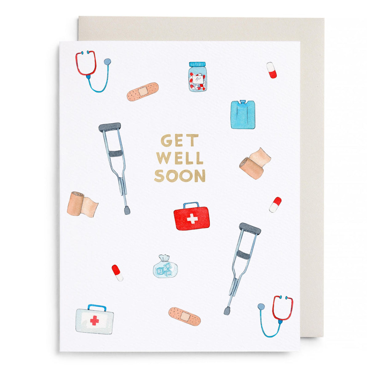 First Aid Kit Get Well Card by E. Frances Paper, front