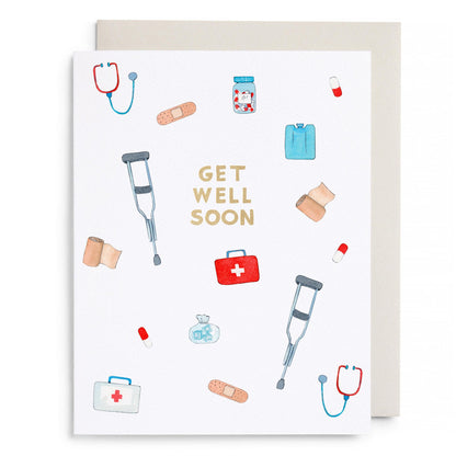 First Aid Kit Get Well Card by E. Frances Paper, front