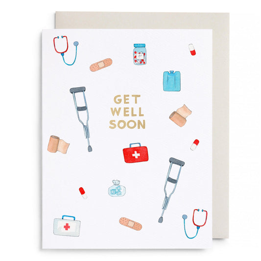 First Aid Kit Get Well Card by E. Frances Paper, front