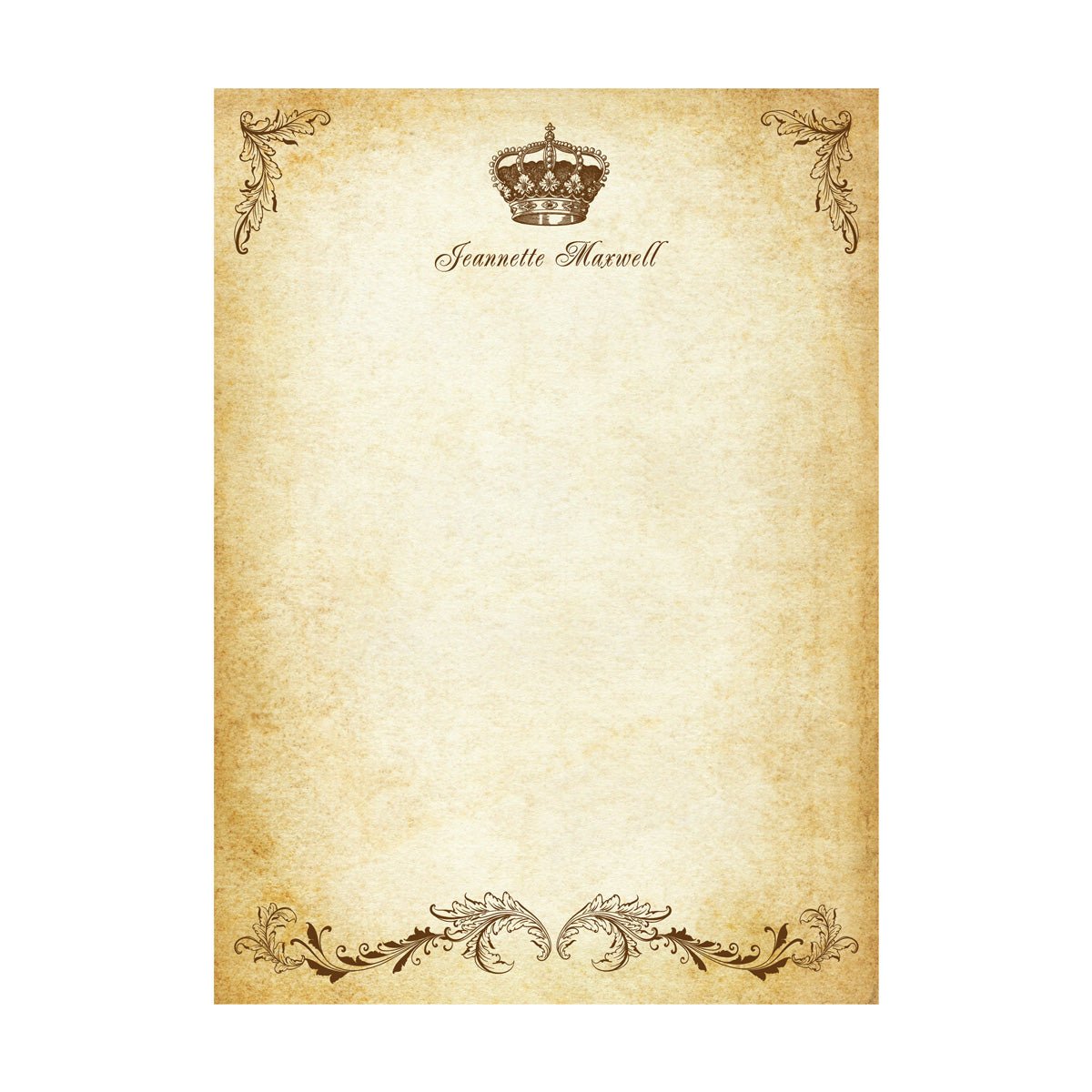 Nostalgic Impressions Vintage Parchment Stationery Gift Set, 20 Sheets and 10 Envelopes, Personalization Available