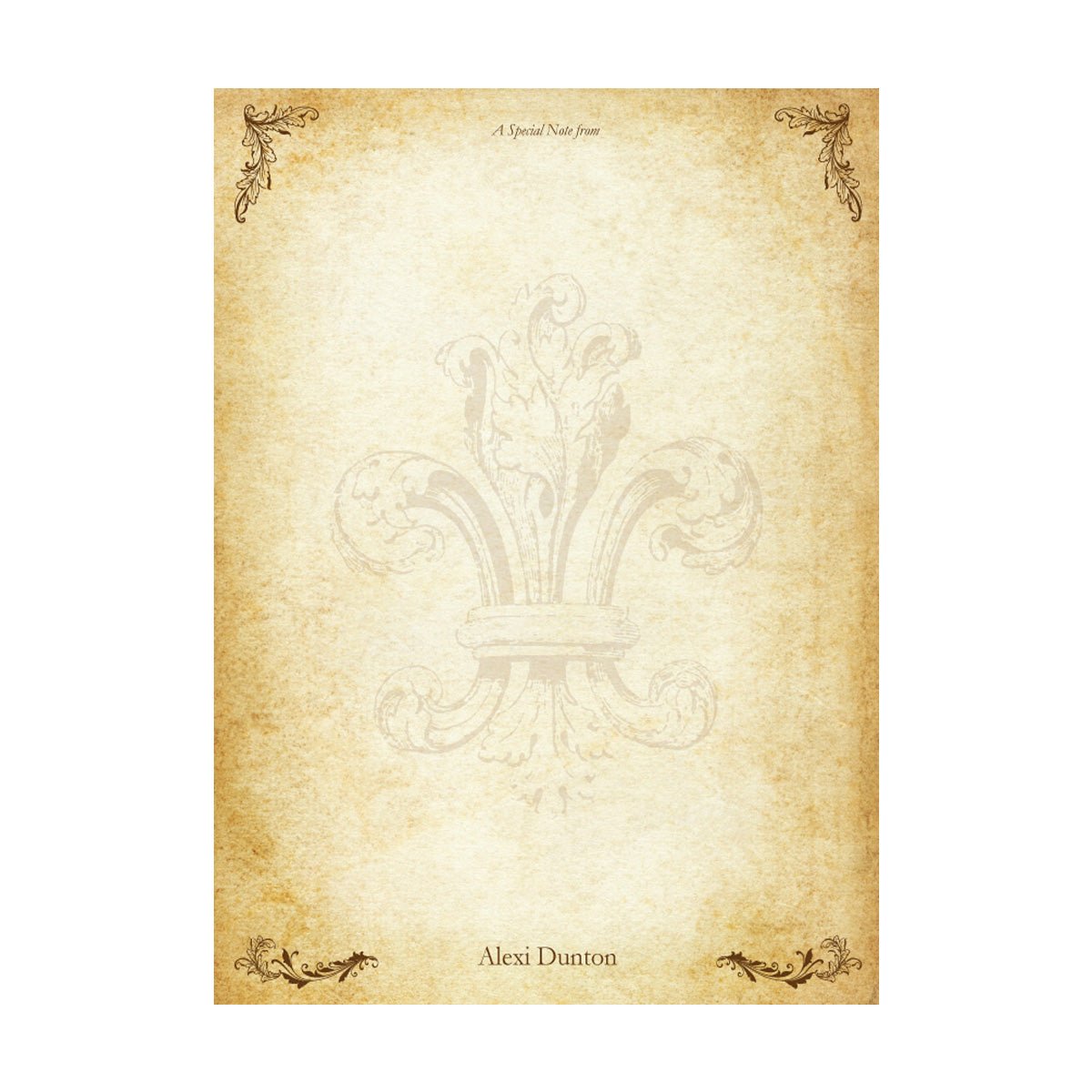 Nostalgic Impressions Vintage Parchment Stationery Gift Set, 20 Sheets and 10 Envelopes, Personalization Available