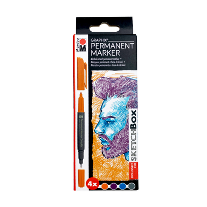 Marabu Graphix Permanent Marker - 4 Set