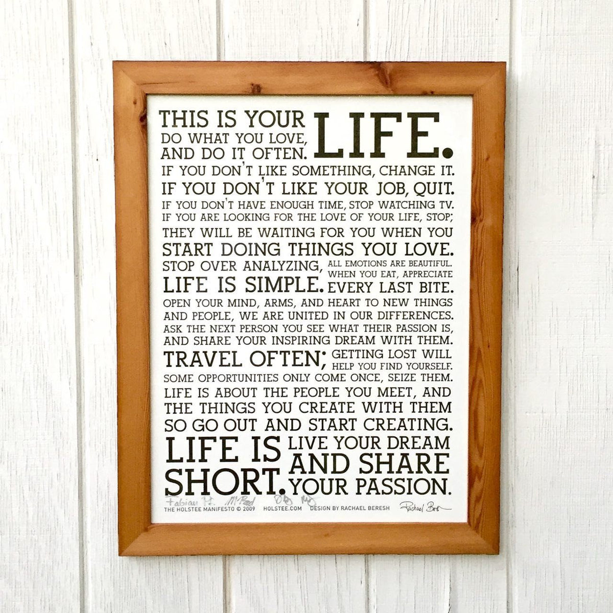 Signed Holstee Manifesto Poster