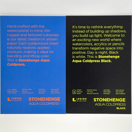 Stonehenge Aqua Cold Press Black and White - 10 Pack