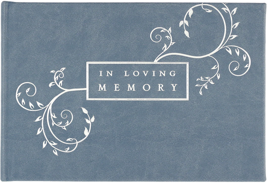 In Loving Memory Guest Book - Blue