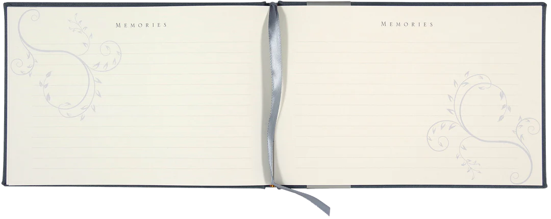 In Loving Memory Guest Book - Blue