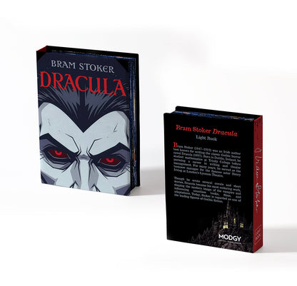 Dracula light book covers, front and back